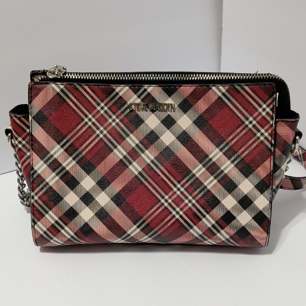 Steve Madden Crossbody Bag in Red, Cream, and Black